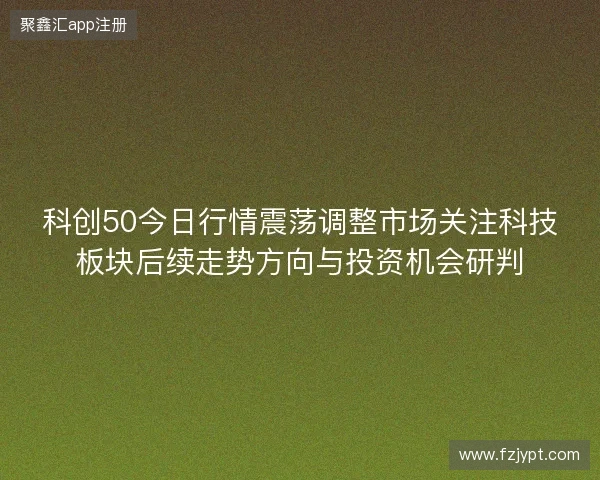 科创50今日行情震荡调整市场关注科技板块后续走势方向与投资机会研判